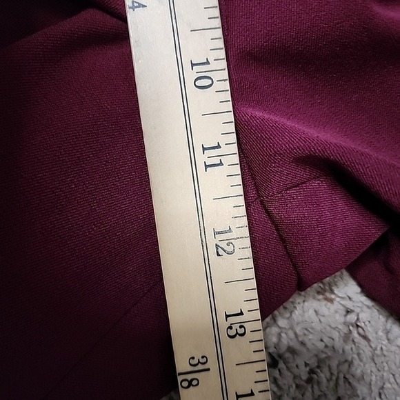 Talbots Heritage Straight Pants 16 Flat Front High Rise Side Zip Merlot Purple - Picture 7 of 11